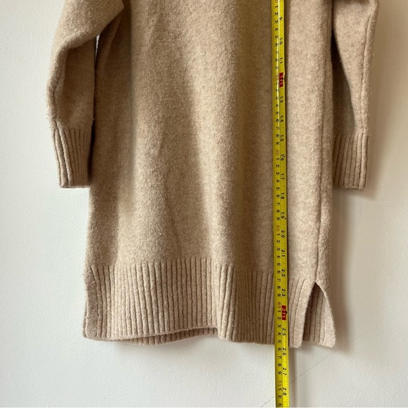 Zara Kids Tan Knit Sweater Dress Wool Blend Size 6-7 Cozy Winter Neutral Winter - Picture 5 of 9